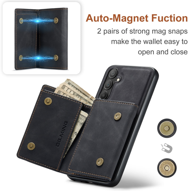 For Samsung Galaxy A16 5G DG.MING M1 Series 3-Fold Multi Card Wallet + Magnetic Phone Case(Black) by DG.MING