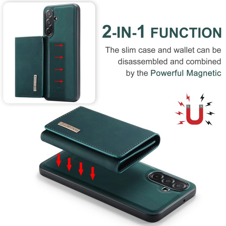 For Samsung Galaxy A26 5G DG.MING M1 Series 3-Fold Multi Card Wallet + Magnetic Phone Case(Green) - Galaxy Phone Cases by DG.MING | Online Shopping UK | buy2fix