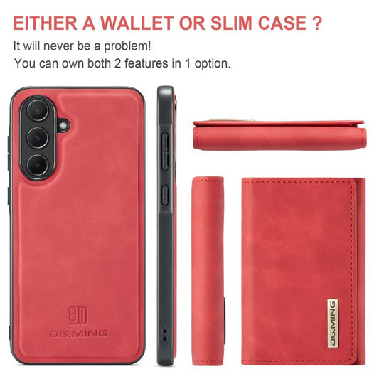 For Samsung Galaxy A56 5G DG.MING M1 Series 3-Fold Multi Card Wallet + Magnetic Phone Case(Red) - Galaxy Phone Cases by DG.MING | Online Shopping UK | buy2fix