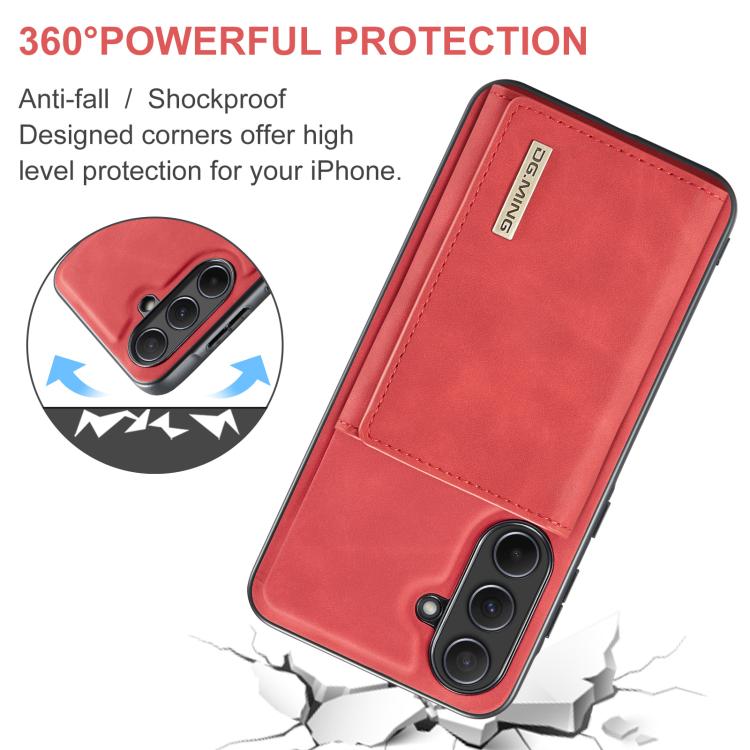 For Samsung Galaxy A56 5G DG.MING M1 Series 3-Fold Multi Card Wallet + Magnetic Phone Case(Red) - Galaxy Phone Cases by DG.MING | Online Shopping UK | buy2fix