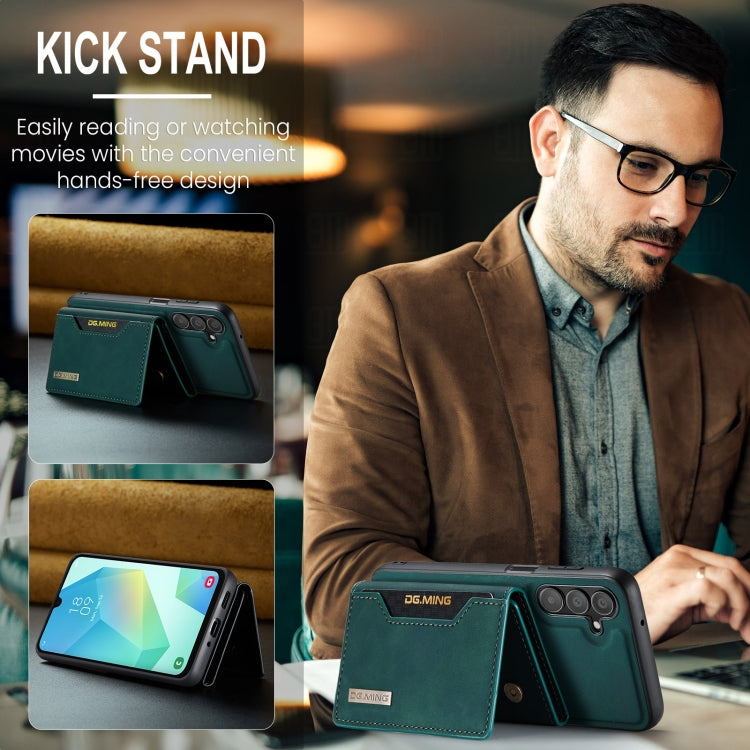 For Samsung Galaxy A16 5G DG.MING M2 Series 3-Fold Multi Card Bag + Magnetic Phone Case(Green) by DG.MING