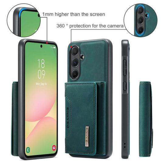 For Samsung Galaxy A56 5G DG.MING M2 Series 3-Fold Multi Card Bag + Magnetic Phone Case(Green) - Galaxy Phone Cases by DG.MING | Online Shopping UK | buy2fix