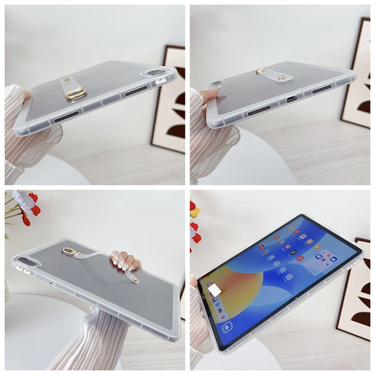 For Huawei MatePad Air 2024 Wristband Holder PC Hybrid TPU Soft Tablet Case(Transparent) by buy2fix