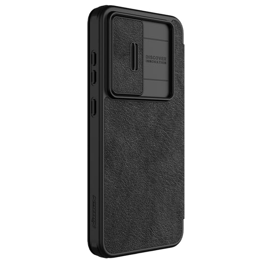 For Samsung Galaxy S24 FE 5G NILLKIN QIN Series Pro Sliding Camera Cover Design Leather Phone Case(Black) by NILLKIN