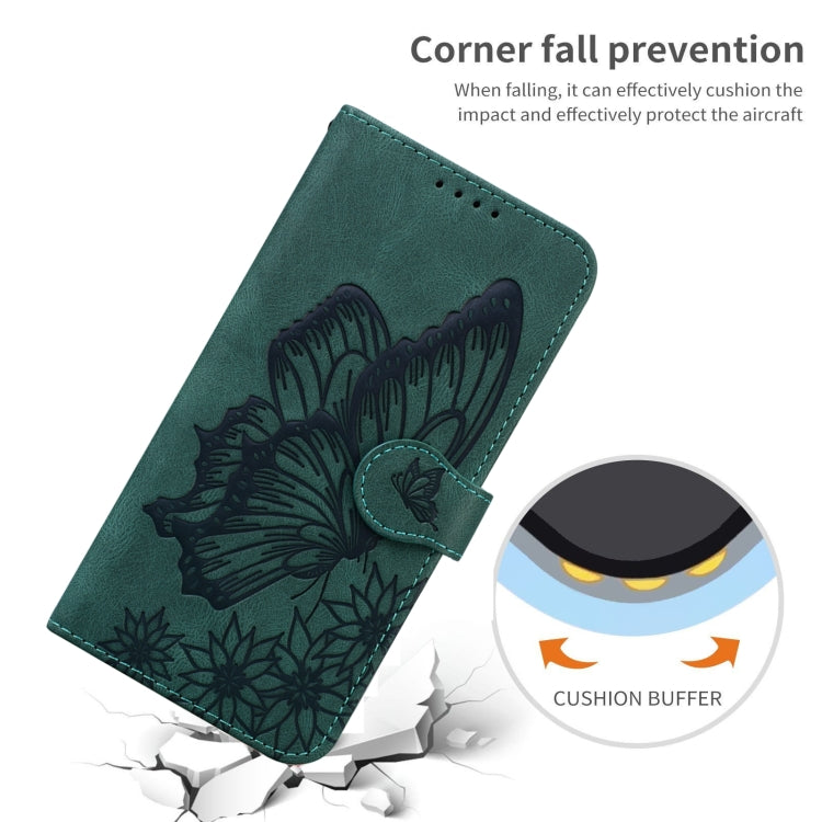 For Samsung Galaxy S25+ 5G Retro Skin Feel Butterflies Embossing Horizontal Flip Leather Phone Case(Green) - Galaxy S25+ 5G Cases by buy2fix | Online Shopping UK | buy2fix