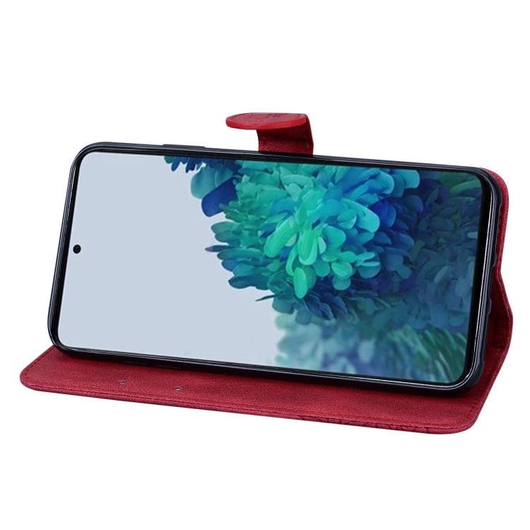 For Samsung Galaxy S25+ 5G Retro Skin Feel Butterflies Embossing Horizontal Flip Leather Phone Case(Red) - Galaxy S25+ 5G Cases by buy2fix | Online Shopping UK | buy2fix
