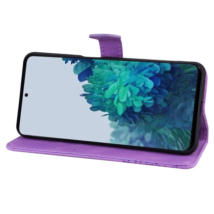 For Samsung Galaxy S25+ 5G Retro Skin Feel Butterflies Embossing Horizontal Flip Leather Phone Case(Purple) - Galaxy S25+ 5G Cases by buy2fix | Online Shopping UK | buy2fix