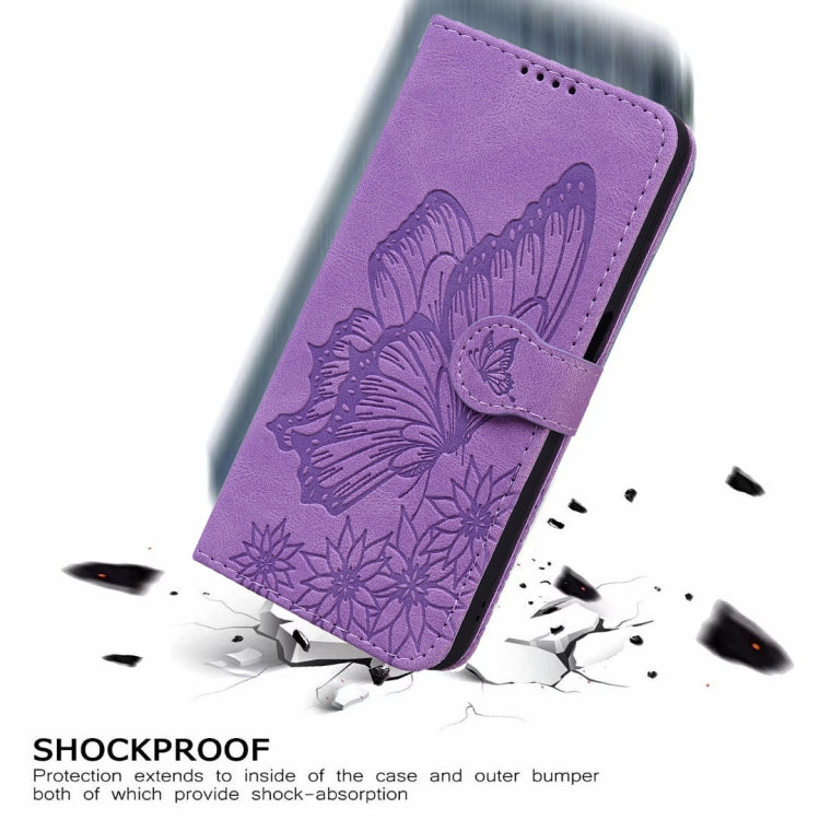 For Samsung Galaxy S25 Ultra 5G Retro Skin Feel Butterflies Embossing Horizontal Flip Leather Phone Case(Purple) by buy2fix