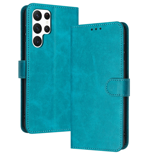 For Samsung Galaxy S25 Ultra 5G Solid Calf Texture Flip Leather Phone Case(Green) by buy2fix