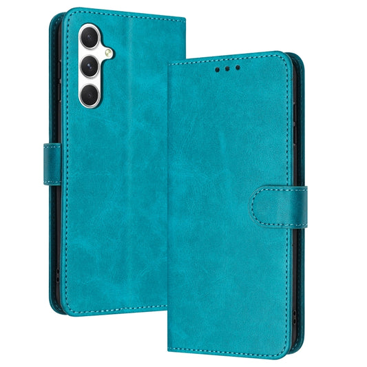 For Samsung Galaxy S25+ / S24+ 5G Solid Calf Texture Flip Leather Phone Case(Green) by buy2fix
