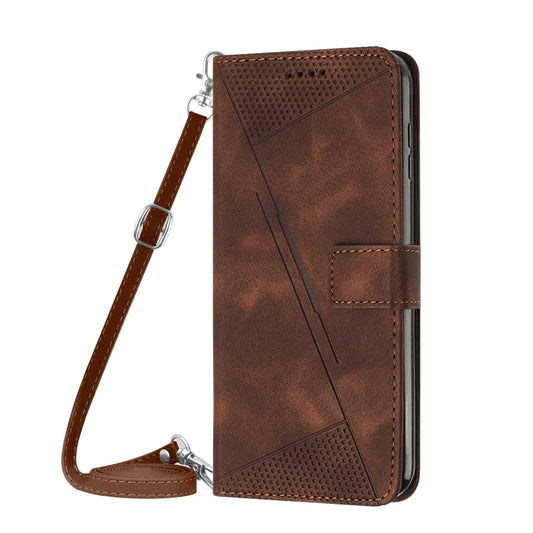 For Samsung Galaxy S25 Ultra 5G Dream Triangle Leather Phone Case with Lanyard(Brown) by buy2fix