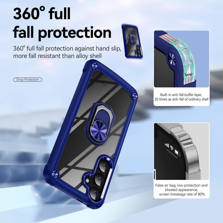 For Samsung Galaxy S25+ 5G TPU + PC Lens Protection Phone Case with Ring Holder(Blue) - Galaxy S25+ 5G Cases by buy2fix | Online Shopping UK | buy2fix