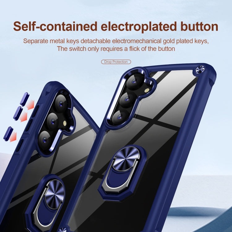 For Samsung Galaxy S25+ 5G TPU + PC Lens Protection Phone Case with Ring Holder(Blue) - Galaxy S25+ 5G Cases by buy2fix | Online Shopping UK | buy2fix