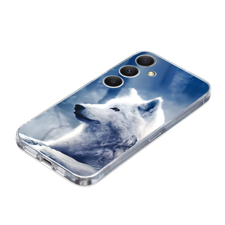 For Samsung Galaxy S25 5G Colorful Painting Pattern TPU Phone Case(White Wolf) by buy2fix