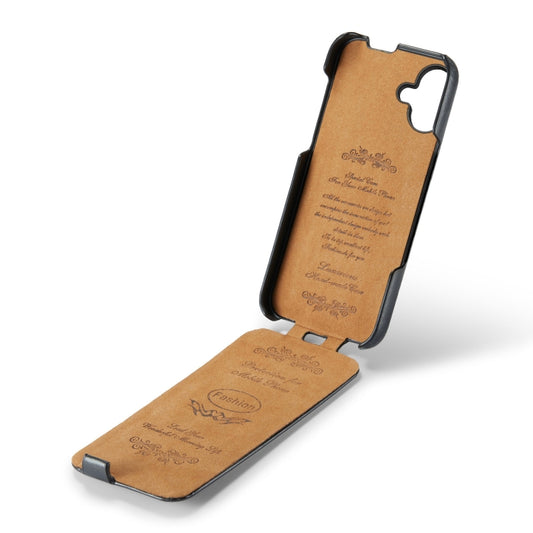 For iPhone 16 Plus Fierre Shann 64 Texture Vertical Flip PU Leather Phone Case(Black) by FIERRE SHANN