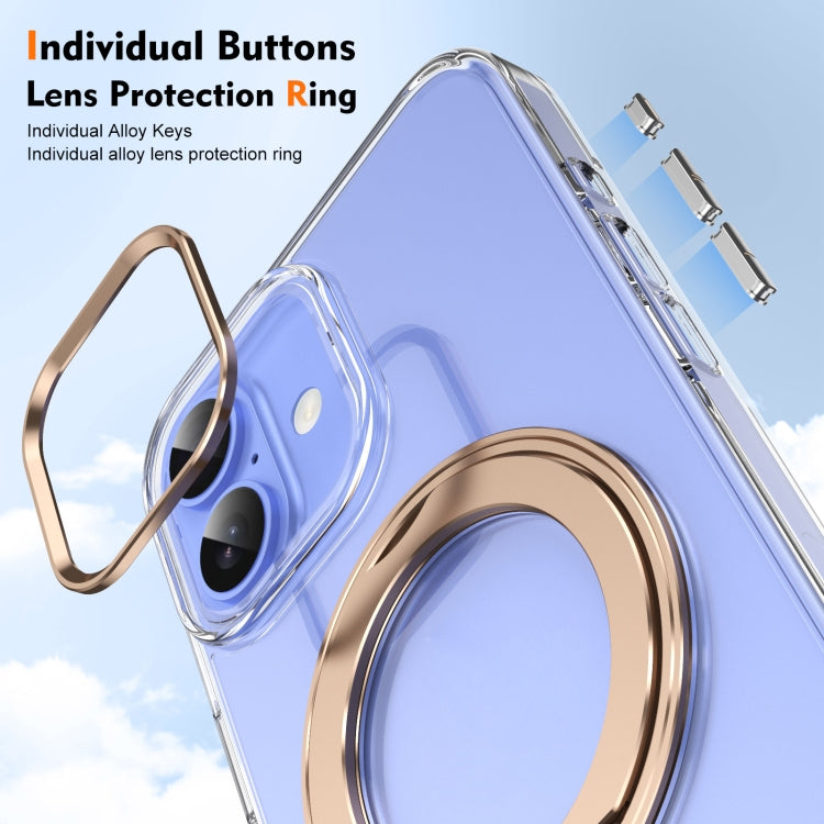 For iPhone 16 Plus Ice-Cold Rotating Ring Holder PC MagSafe Phone Case(Desert Gold) - iPhone 16 Plus Cases by buy2fix | Online Shopping UK | buy2fix