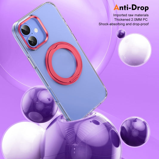 For iPhone 16 Ice-Cold Rotating Ring Holder PC MagSafe Phone Case(Red) - iPhone 16 Cases by buy2fix | Online Shopping UK | buy2fix