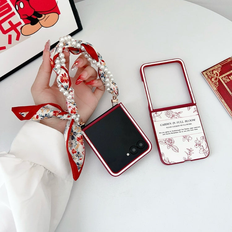 For Motorola Razr 40 Ultra Sketch Flower Pattern Phone Case(Rose) by buy2fix