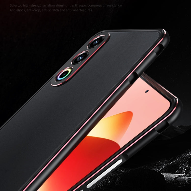 For Meizu 21 Aurora Series Lens Protector + Metal Frame Phone Case(Black Silver) - Meizu by buy2fix | Online Shopping UK | buy2fix