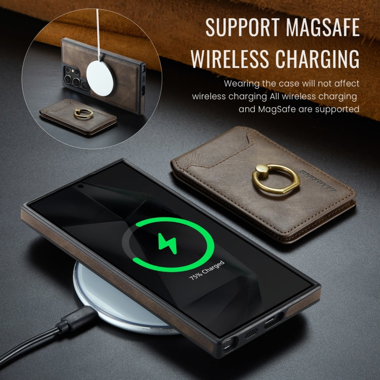 For Samsung Galaxy S24 Ultra 5G MAGKING K1 MagSafe Detachable Wallet RFID Back Cover Phone Case(Coffee) - Galaxy S24 Ultra 5G Cases by MAGKING | Online Shopping UK | buy2fix