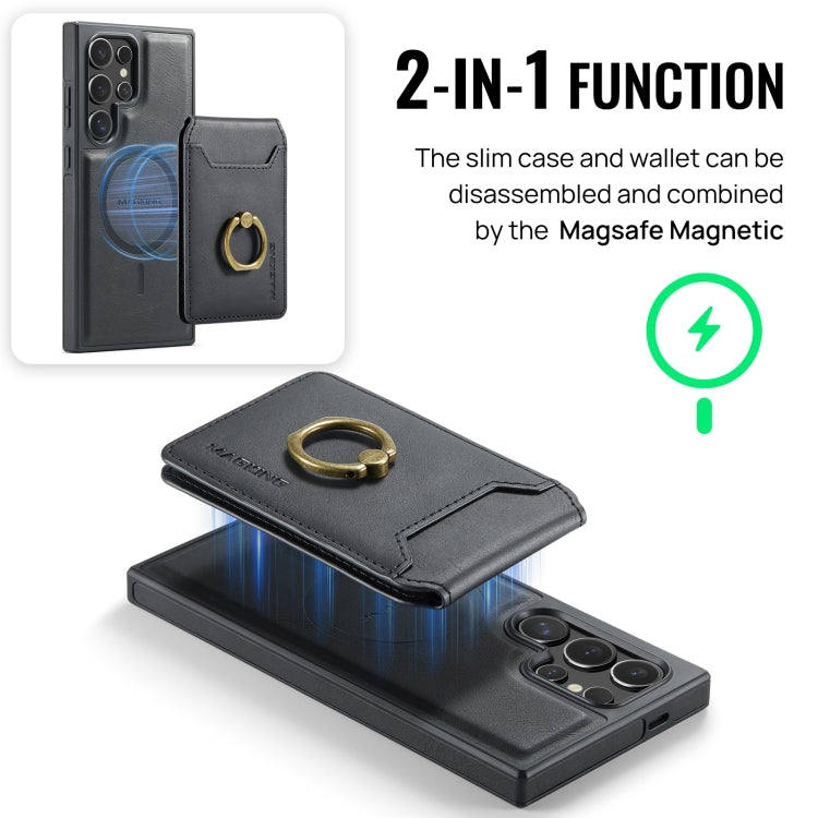 For Samsung Galaxy S24 Ultra 5G MAGKING K1 MagSafe Detachable Wallet RFID Back Cover Phone Case(Black) - Galaxy S24 Ultra 5G Cases by MAGKING | Online Shopping UK | buy2fix