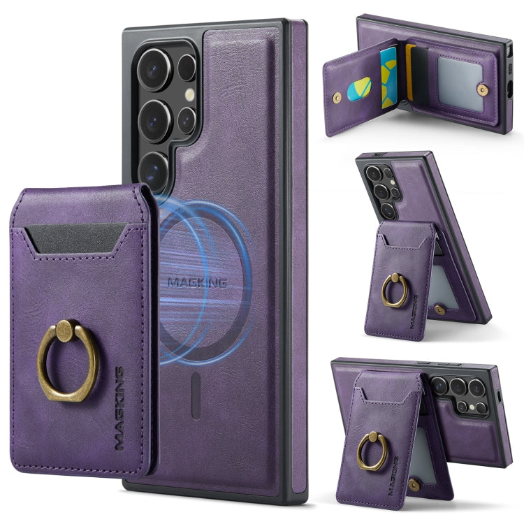 For Samsung Galaxy S24 Ultra 5G MAGKING K1 MagSafe Detachable Wallet RFID Back Cover Phone Case(Purple) - Galaxy S24 Ultra 5G Cases by MAGKING | Online Shopping UK | buy2fix