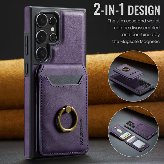 For Samsung Galaxy S24 Ultra 5G MAGKING K1 MagSafe Detachable Wallet RFID Back Cover Phone Case(Purple) - Galaxy S24 Ultra 5G Cases by MAGKING | Online Shopping UK | buy2fix