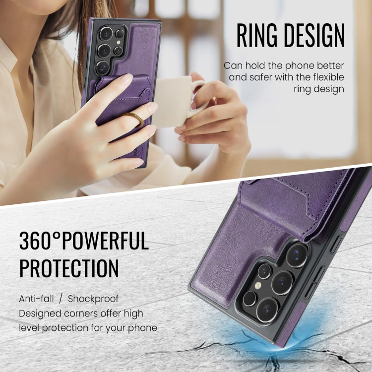 For Samsung Galaxy S24 Ultra 5G MAGKING K1 MagSafe Detachable Wallet RFID Back Cover Phone Case(Purple) - Galaxy S24 Ultra 5G Cases by MAGKING | Online Shopping UK | buy2fix