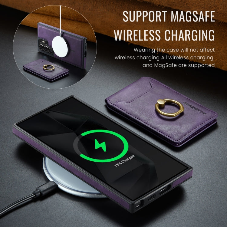 For Samsung Galaxy S24 Ultra 5G MAGKING K1 MagSafe Detachable Wallet RFID Back Cover Phone Case(Purple) - Galaxy S24 Ultra 5G Cases by MAGKING | Online Shopping UK | buy2fix