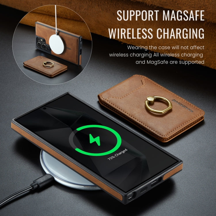 For Samsung Galaxy S24 Ultra 5G MAGKING K1 MagSafe Detachable Wallet RFID Back Cover Phone Case(Brown) - Galaxy S24 Ultra 5G Cases by MAGKING | Online Shopping UK | buy2fix