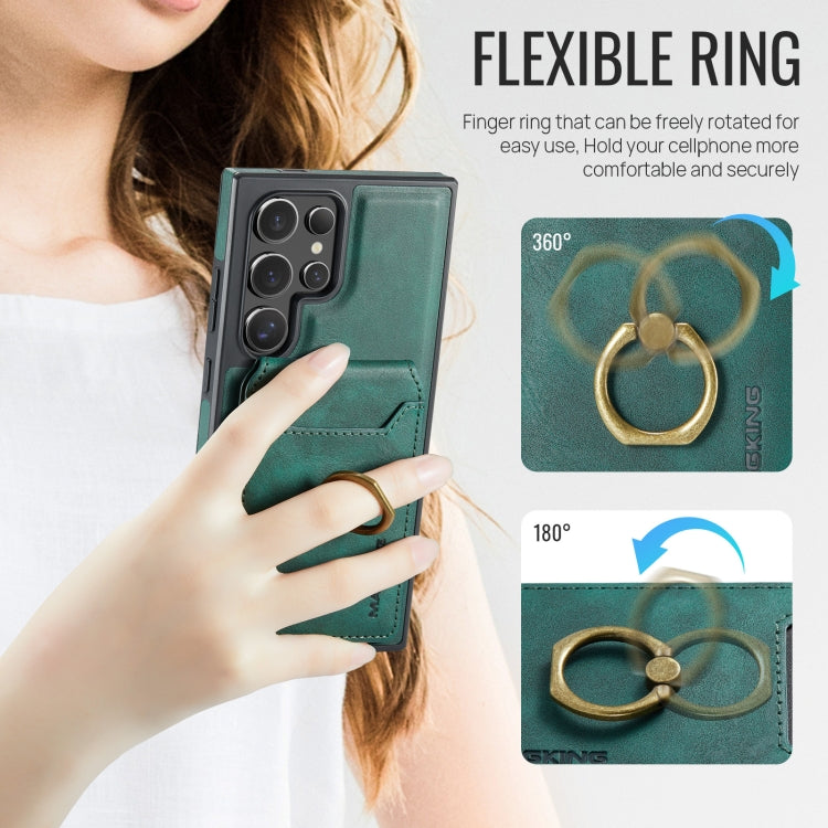 For Samsung Galaxy S24 Ultra 5G MAGKING K1 MagSafe Detachable Wallet RFID Back Cover Phone Case(Green) - Galaxy S24 Ultra 5G Cases by MAGKING | Online Shopping UK | buy2fix