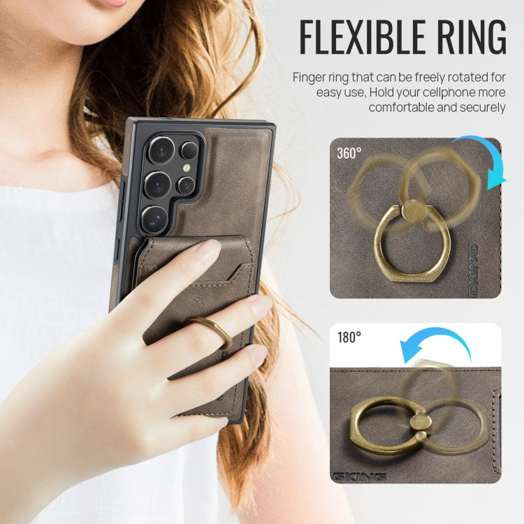 For Samsung Galaxy S23 Ultra 5G MAGKING K1 MagSafe Detachable Wallet RFID Back Cover Phone Case(Coffee) - Galaxy S23 Ultra 5G Cases by MAGKING | Online Shopping UK | buy2fix