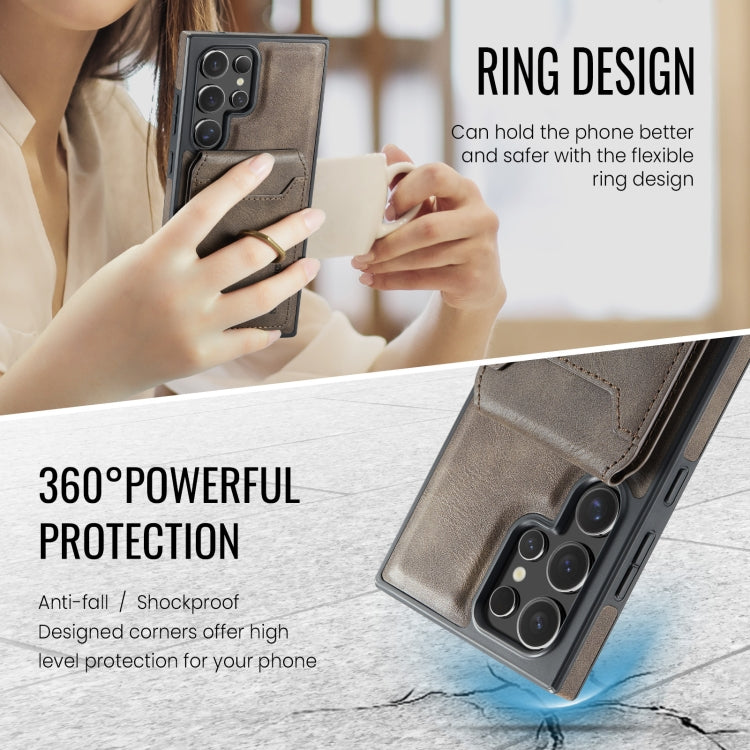 For Samsung Galaxy S23 Ultra 5G MAGKING K1 MagSafe Detachable Wallet RFID Back Cover Phone Case(Coffee) - Galaxy S23 Ultra 5G Cases by MAGKING | Online Shopping UK | buy2fix