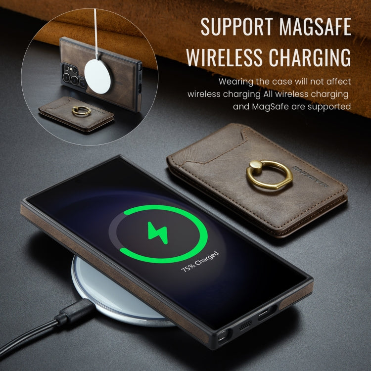 For Samsung Galaxy S23 Ultra 5G MAGKING K1 MagSafe Detachable Wallet RFID Back Cover Phone Case(Coffee) - Galaxy S23 Ultra 5G Cases by MAGKING | Online Shopping UK | buy2fix