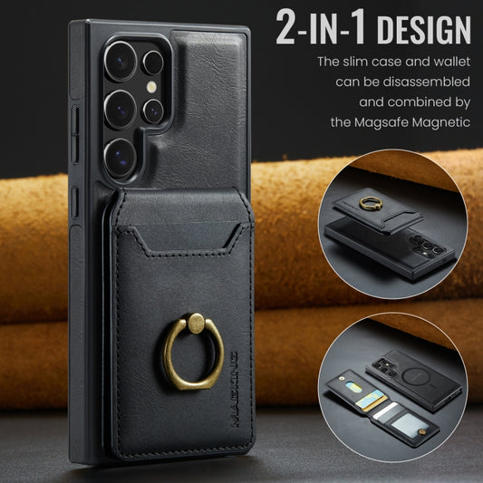 For Samsung Galaxy S23 Ultra 5G MAGKING K1 MagSafe Detachable Wallet RFID Back Cover Phone Case(Black) by MAGKING