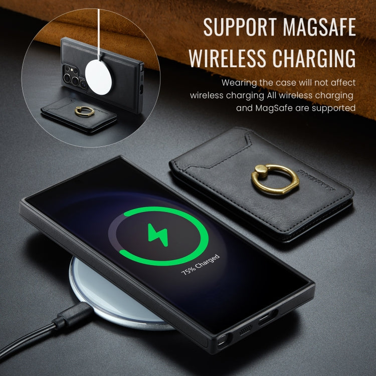 For Samsung Galaxy S23 Ultra 5G MAGKING K1 MagSafe Detachable Wallet RFID Back Cover Phone Case(Black) by MAGKING