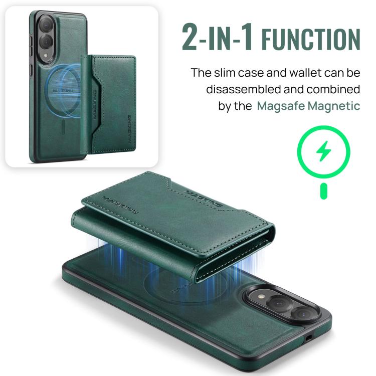 For Samsung Galaxy S25 Edge 5G MAGKING K2 Series MagSafe RFID Card Bag Detachable Phone Case(Green) - Galaxy S25 Edge 5G Cases by MAGKING | Online Shopping UK | buy2fix