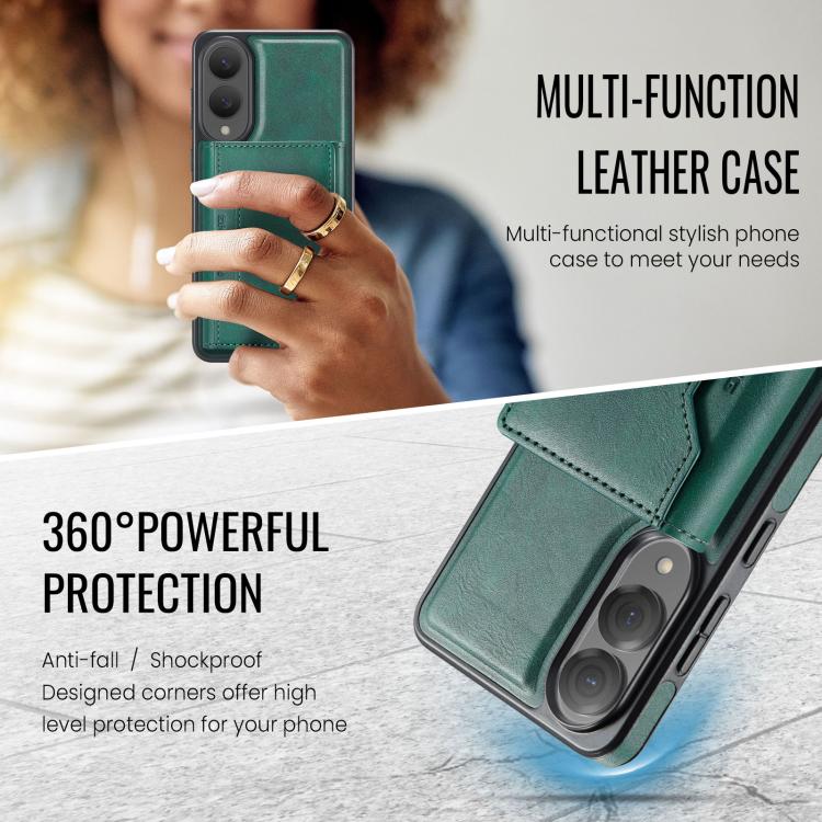 For Samsung Galaxy S25 Edge 5G MAGKING K2 Series MagSafe RFID Card Bag Detachable Phone Case(Green) - Galaxy S25 Edge 5G Cases by MAGKING | Online Shopping UK | buy2fix