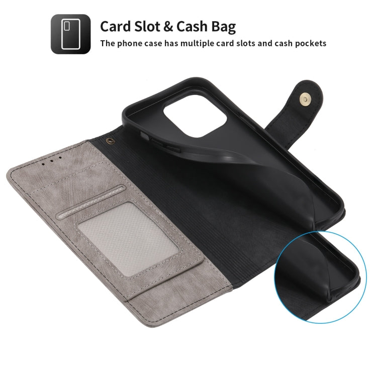 For iPhone 11 Pro Max POLA Dual-color Zipper Wallet RFID Leather Phone Case(Grey Black) - iPhone 11 Pro Max Cases by POLA | Online Shopping UK | buy2fix