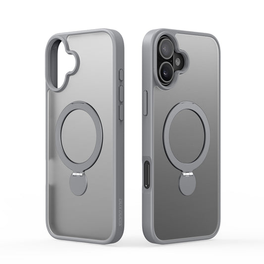 For iPhone 16 Plus DUX DUCIS Yind Series MagSafe TPU Hybrid PC Phone Case with Stand(Grey) by DUX DUCIS