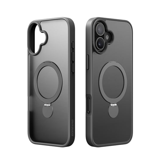 For iPhone 16 DUX DUCIS Yind Series MagSafe TPU Hybrid PC Phone Case with Stand(Black) by DUX DUCIS