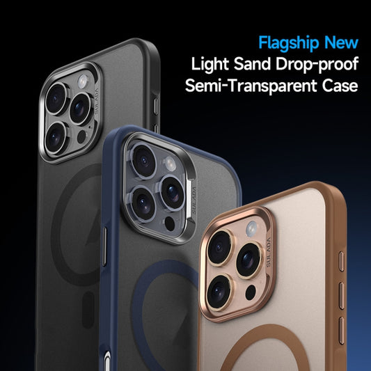 For iPhone 15 Pro Max SULADA Light Sand MagSafe Magnetic PC Hybrid TPU Phone Case(Grey) - iPhone 15 Pro Max Cases by SULADA | Online Shopping UK | buy2fix