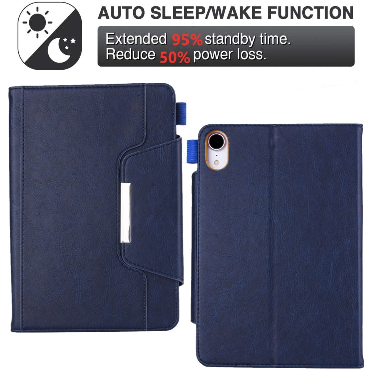 For iPad mini 6 / mini 2024 Hardware Buckle Smart Leather Tablet Case(Royal Blue) - iPad mini 2024 Cases by buy2fix | Online Shopping UK | buy2fix