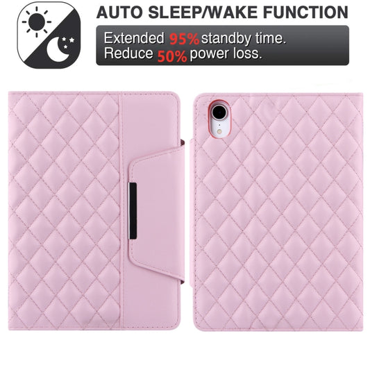 For iPad mini 6 / mini 2024 Diamond Pattern Hardware Buckle Smart Leather Tablet Case(Pink) - iPad mini 2024 Cases by buy2fix | Online Shopping UK | buy2fix
