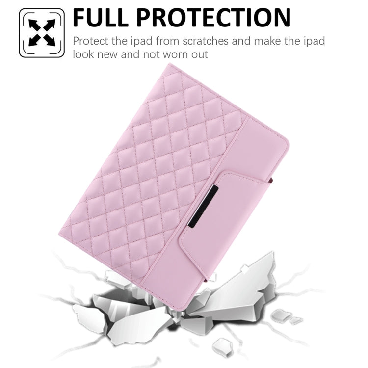For iPad mini 6 / mini 2024 Diamond Pattern Hardware Buckle Smart Leather Tablet Case(Pink) - iPad mini 2024 Cases by buy2fix | Online Shopping UK | buy2fix