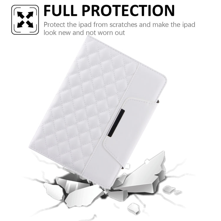 For iPad mini 6 / mini 2024 Diamond Pattern Hardware Buckle Smart Leather Tablet Case(Whtie) - iPad mini 2024 Cases by buy2fix | Online Shopping UK | buy2fix