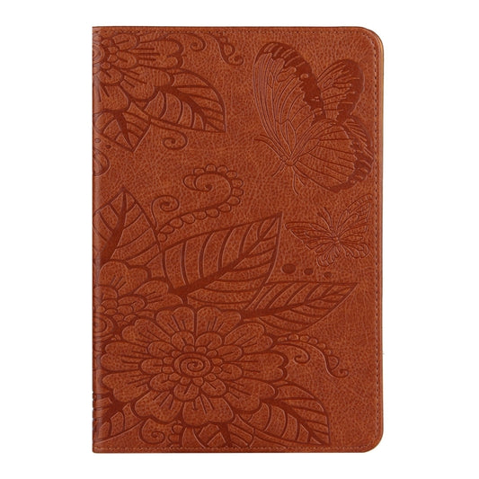 For iPad mini 6 / mini 2024 Butterfly Love Flower Embossed Leather Smart Tablet Case(Brown) - iPad mini 2024 Cases by buy2fix | Online Shopping UK | buy2fix