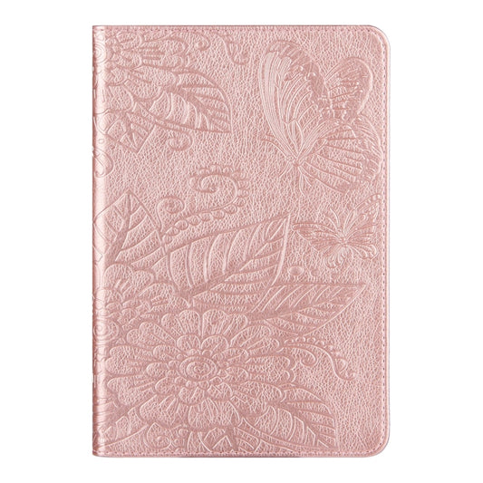 For iPad mini 6 / mini 2024 Butterfly Love Flower Embossed Leather Smart Tablet Case(Rose Gold) - iPad mini 2024 Cases by buy2fix | Online Shopping UK | buy2fix