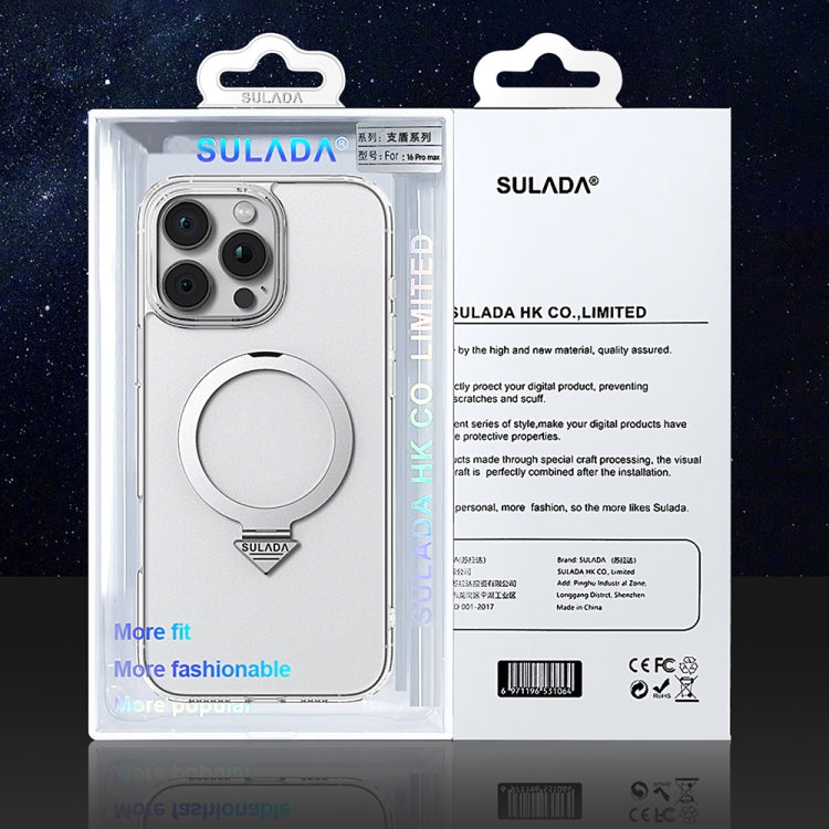 For iPhone 16 Pro SULADA Transparent MagSafe Magnetic Holder Phone Case by SULADA