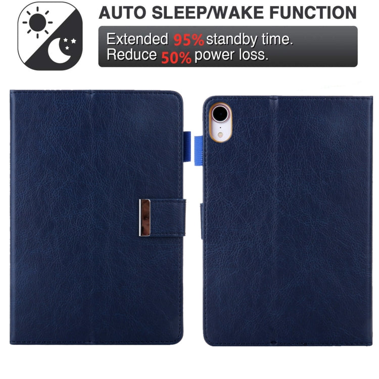 For iPad mini 6 / mini 2024 Hardware Buckle Deformation Holder Smart Leather Tablet Case(Royal Blue) - iPad mini 2024 Cases by buy2fix | Online Shopping UK | buy2fix